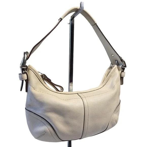 Y2k Coach 9541 Cream Leather Mini Soho Hobo Shoulder Bag Purse 2000s Vtg Bratz